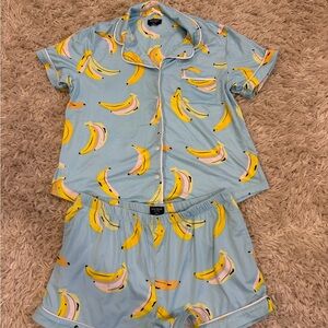 kate spade Banana Print Pajama Set - Blue and Yellow